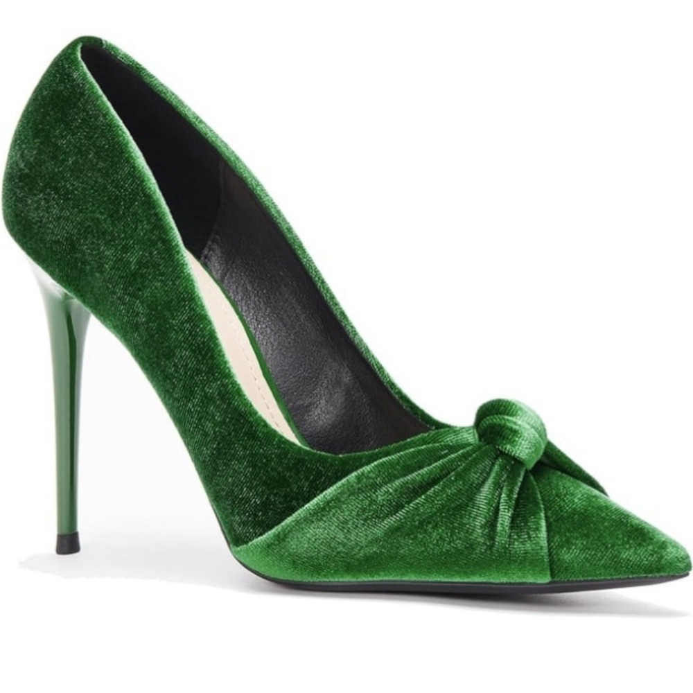 Stylewe Velvet Heels Women Dressy Heels Twist Bow Knot Stiletto size 9(40)